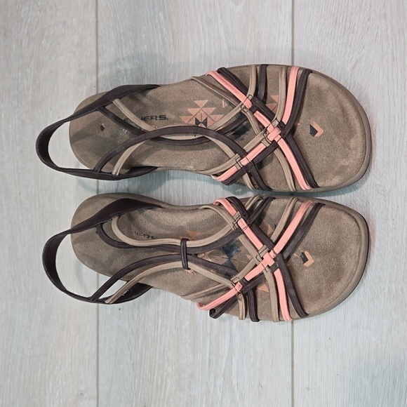 Skechers Womens Memory Foam Reggae Strappy Sandals Slide Flats shoes sz 7 - Picture 4 of 12